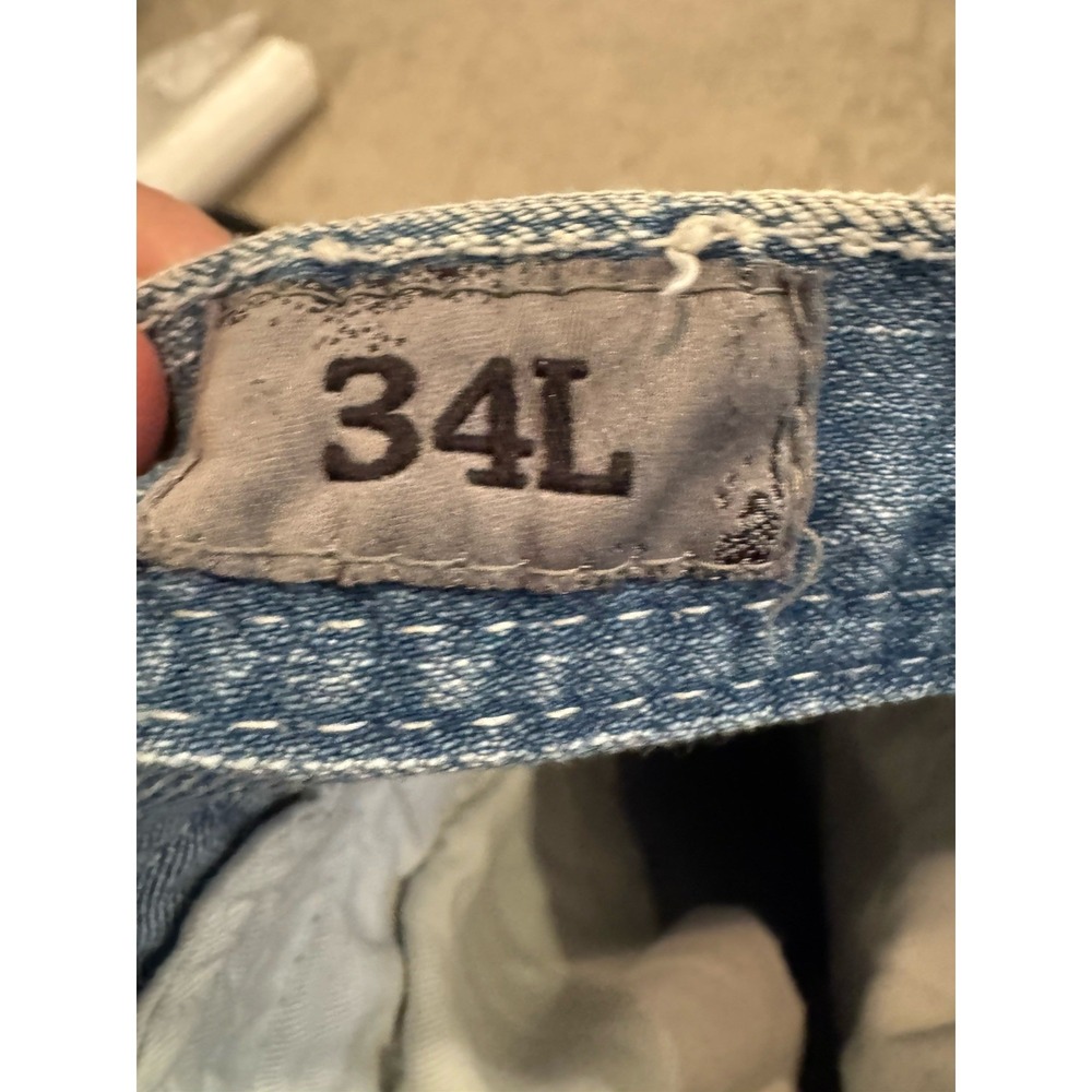 BKE Seth Thick Stitch Wide Blue Denim Jeans Size 34L (M1) - Picture 7 of 8